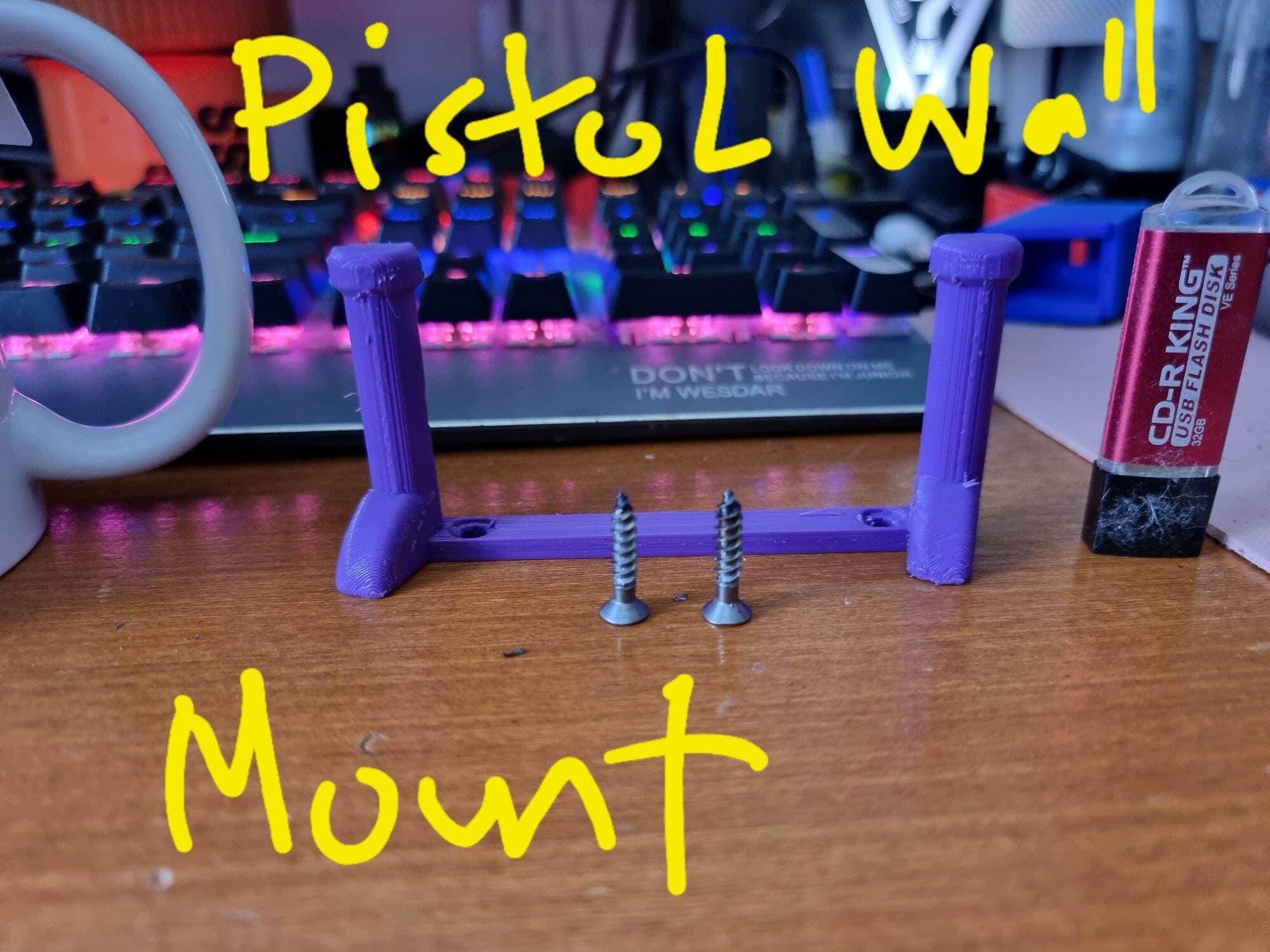 3d printed GBB Pistolz Wall Mount