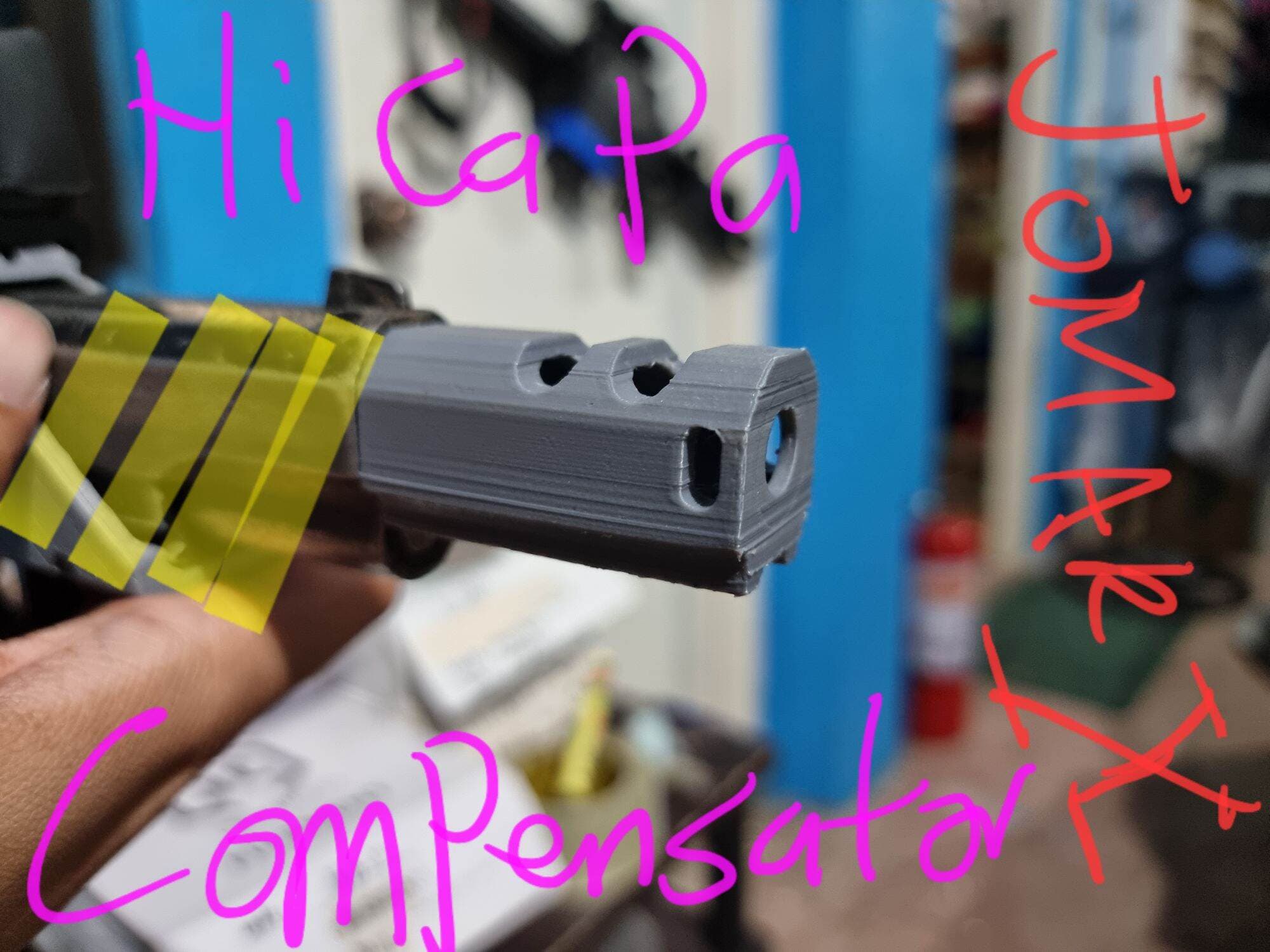 3d printed Hi Capa HiCapa 19.11 C0mpensat0r for SoftAir