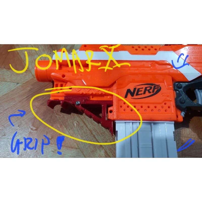 3d printed Nerf Stryfe Angled Foregrip