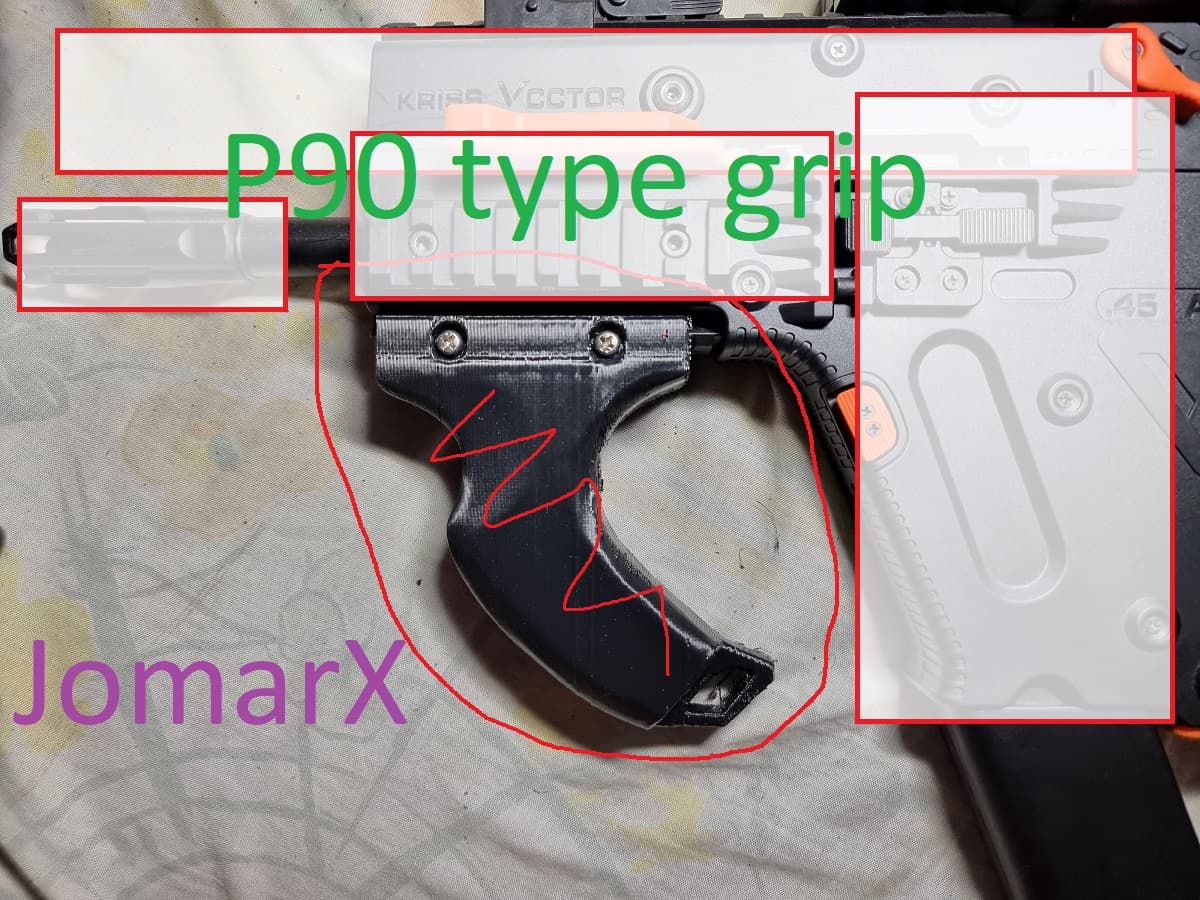 3d printed P90 type TOY grips