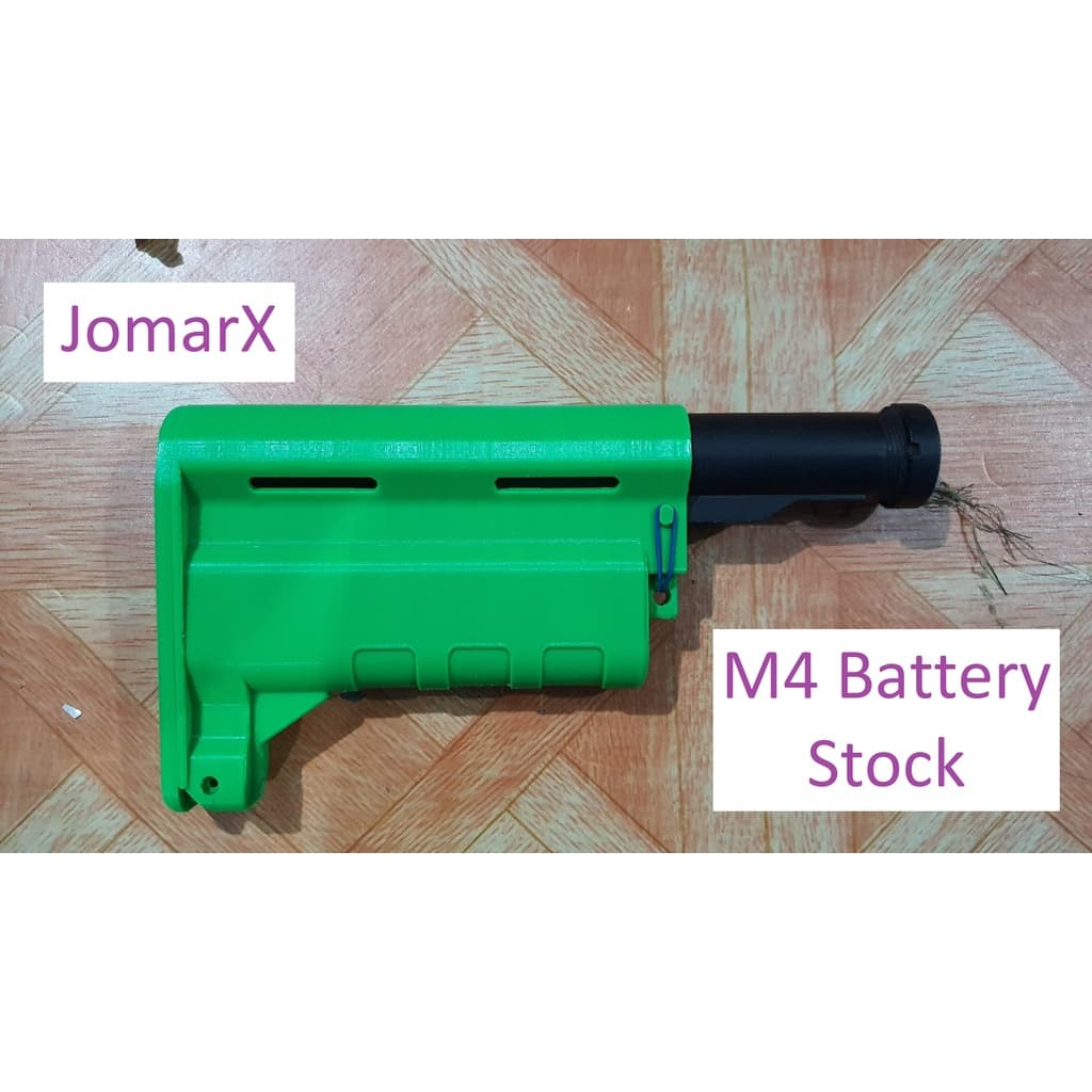 3d printed Rear Battery Stock for TM / JG / E&C for Softair / Gel Blaster