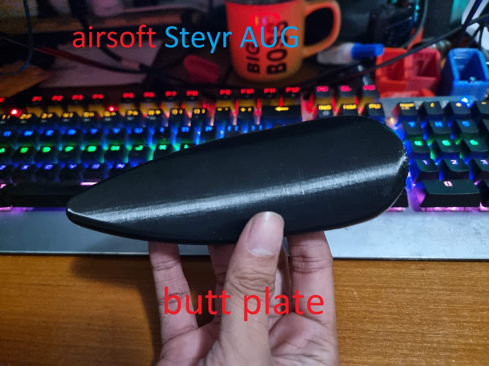 3d printed TOY Steyr AUG rubberized butt plates