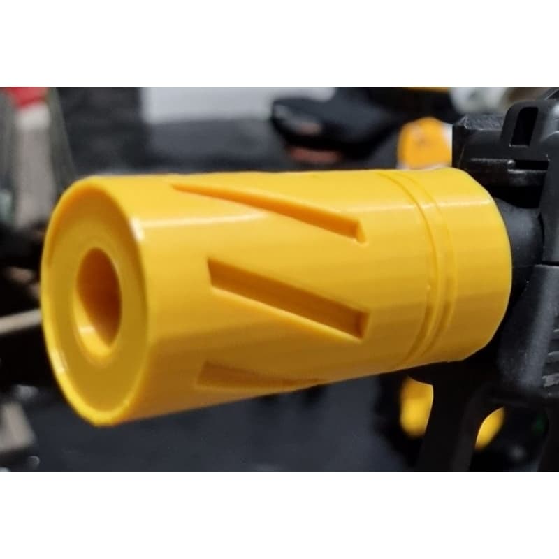 3d printed twist hop up cover Or Thread adapter for the Lehui Mp9 GelB TOYS ONLY