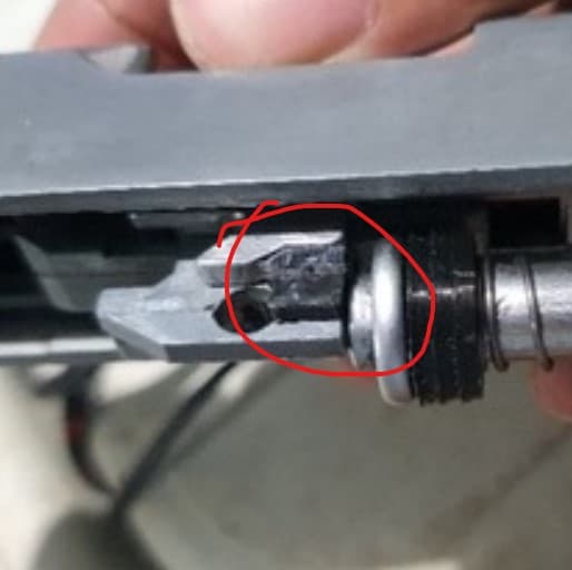 3d printed WE Hicapa / Hi Capa Hop Chamber Ramp Lock Part No. 71