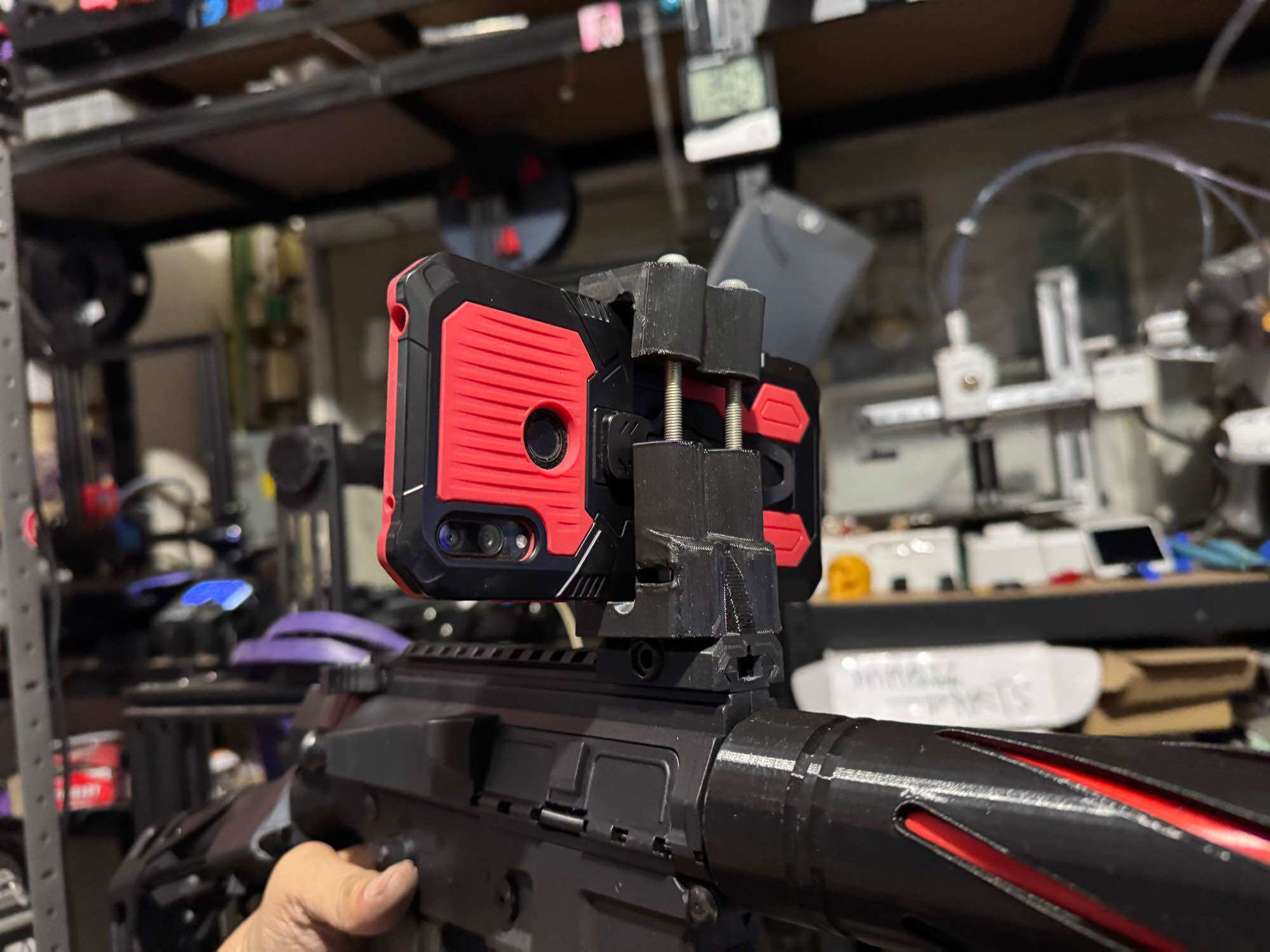 jomarx 3d printed cell phone holder for gel blasters / softair